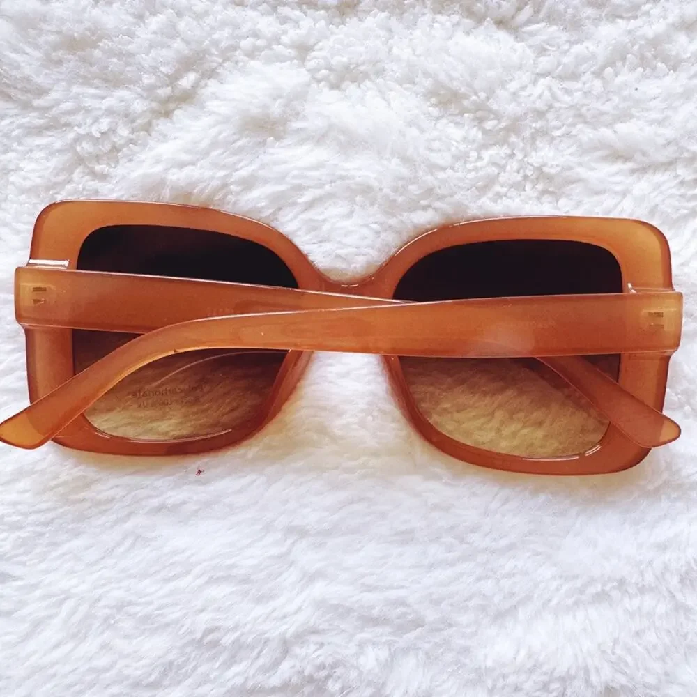 Eva Clear Gold Square-Framed Sunglasses